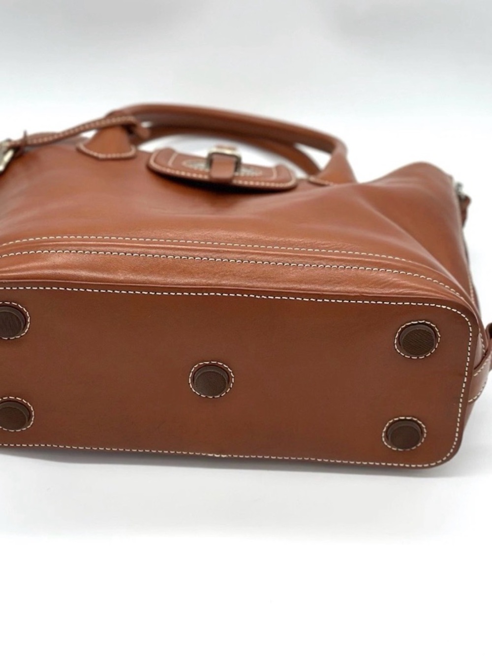 ooney & Bourke Florentine Toscana Side Zip Satchel - Caramel Leather - Picture 5 of 14